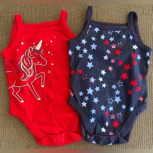 Tank tops, 0 - 3 months. 4th of July themed. Garanimals brand. Only worn once.